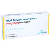 AMOXICILLIN/Clavulansäure Devatis 875mg/125mg FTA 10 St