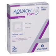 Aquacel Ag Foam adhäsiv 10x10 cm Verband 10 St