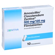 AMOXICILLIN/Clavulansäure Zentiva 500mg/125mg FTA 10 St