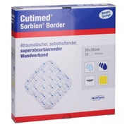 Cutimed Sorbion Border Wundauflage 20x20 12 St