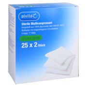 Alvita Mullkompressen Steril 10x10 cm 25X2 St