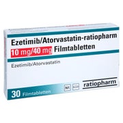 EZETIMIB/Atorvastatin-ratiopharm 10 mg/40 mg FTA 30 St