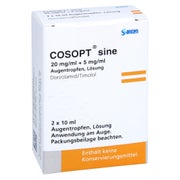 COSOPT sine 20 mg/ml + 5 mg/ml Augentropfen Lösung 2X10 ml