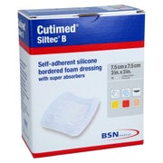 Cutimed Siltec B Schaumverb.7,5x7,5 Cm M.haftr. 10 St