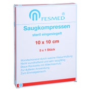 Saugkompressen Steril Fesmed 10x10 Cm 5X1 St