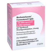 Beclometason/formoterol Cipla 100/6 µg 120 Hub Dos 2 St