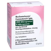 Beclometason/formoterol Cipla 200/6 µg 120 Hub Dos 2 St