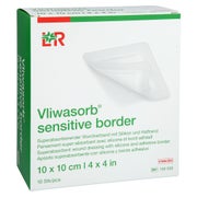 Vliwasorb Sensitive Border 10x10cm Superabs.wundv. 10 St