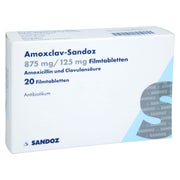Amoxclav-sandoz 875 Mg/125 Mg Filmtabletten 20 St
