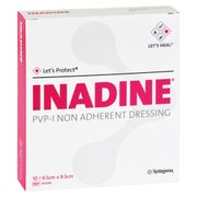 Inadine Salbengaze M.pvp-iod 9,5x9,5 Cm 10 St