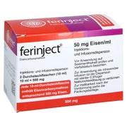 Ferinject 50 Mg Eisen/ml Inj.-/inf.-dispers.500mg 2X10 ml