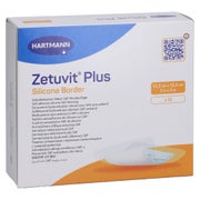 Zetuvit Plus Silicone Border Steril 12,5x12,5 Cm 10 St