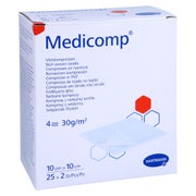 Medicomp Vlieskomp.steril 10x10 Cm 4 25X2 St
