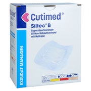 Cutimed Siltec B Schaumverb.7,5x7,5 Cm M.haftr. 12 St